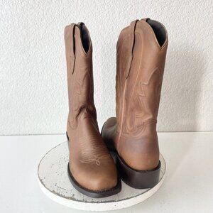 NEW Lane Mens Cowboy Boots Sz 11 Brown Leather Western Blunt Toe Leather Sole